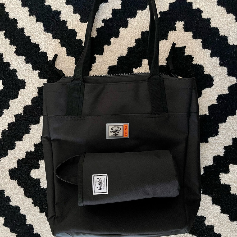 Herschel Alexandria Insulated tote with insulated wine bottle holder.
